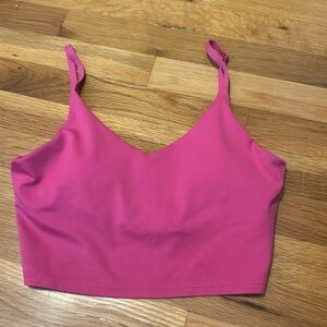 athleta pink cropped tank top